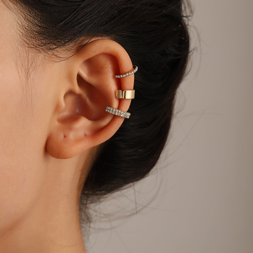 Wholesale Zircon Alloy Ear Cuff Three-Piece Set Earrings